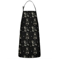 Schnauzer Dog Apron-Garden Aprons for Women with Pockets-Cotton Linen Waterproof Kitchen Cooking Gardening Aprons Adjustable for Kitchen,Cooking,BBQ and Salon 33x27 Inch