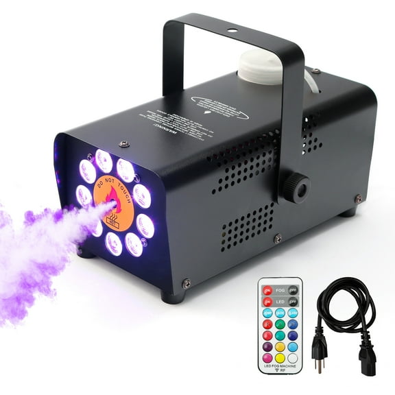 TCFUNDY 500W Fog Machine w/ LED RGB 9IN1 Fogger Smoke Maker with Wireless Remote Controller