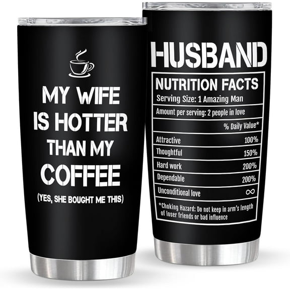 Gifts for Husband from Wife, Best Husband Gifts, Husband Coffee Cup Tumbler 20oz, Anniversary Birthday Gifts for Husband, Gift for Husband Valentines Fathers Day