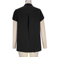 thumbnail image 5 of Vmvidoty Womens Tied Tops V Neck Short Sleeve Summer Shirts Babydoll Tops Dressy Casual Blouses Black XXL, 5 of 9