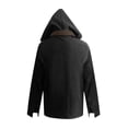 thumbnail image 4 of Wutalume Men's Solid Color Hooded Sweatshirt Jacket with Zipper Pockets, Casual Cardigan Style for Everyday Wear, Ideal for Outdoor Activities and Comfortable Lounging at Home,Black L, 4 of 5