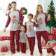 thumbnail image 2 of Pijama familiar a juego de Navidad, Conjunto de pijama gris de elfo, Feliz Navidad, diseño exclusivo, 2 of 4