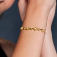thumbnail image 4 of Gem Stone King 18K Yellow Gold Plated Silver Yellow Citrine and White Lab Grown Diamond Bracelet for Women (2.64Cttw, Gemstone November Birthstone, Heart Shape 6X6MM, Fully Adjustable up to 9 inches), 4 of 5