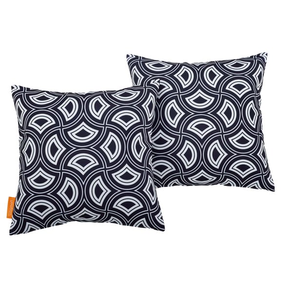 Modern Contemporary Urban Design Outdoor Patio Balcony Garden Furniture Pillow Throw, Set of Two, Fabric, Multi Colorful