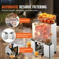 thumbnail image 4 of VEVOR Commercial Orange Juicer Machine, 120W Automatic Juice Extractor with Water Tap, Stainless Steel Orange Squeezer, with Pull-Out Filter Box, PC Cover, 4 of 9