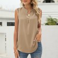 thumbnail image 3 of Aayomet Womens Workout Tops Women's Casual V Neck Sleeveless Ribbed Knit Cami Crop Top,Khaki S, 3 of 5