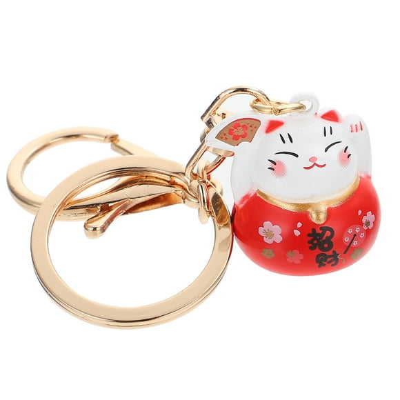 KAKOWELY Llavero de gato con colgante de la fortuna de Año Nuevo para decorar bolsos.
