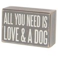 thumbnail image 2 of Primitives by Kathy 105536 Decorative Box Sign & Pair of Socks Gift Set-All You Need is Love and a Dog, One Size, Grey, White, 2 of 7