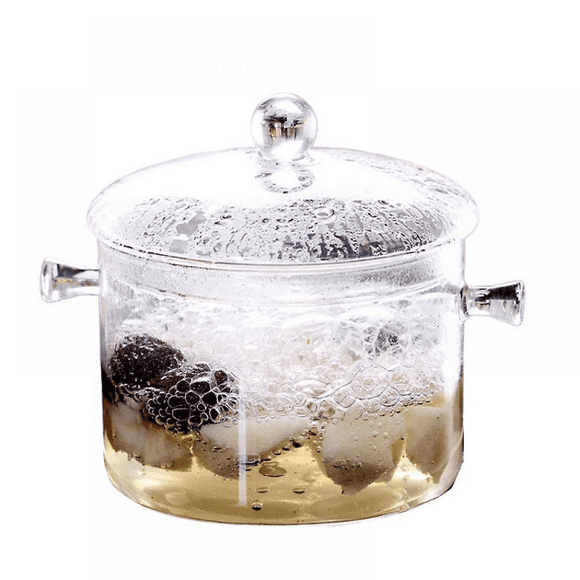 Glass Saucepan, Glass Soup Bowl With Lid Heat Resistant Cooking Pot, Glass Pot With Handle Clear Glass Cookware Set For Pasta Noodle, Soup, Milk (1.5l NICEGOU_Special Gift
