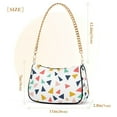 thumbnail image 3 of FORMRS Womens Shoulder Bag with Chain Strap Clutch Purse Cute Tote Handbag, White Minimalist Triangles, 3 of 7
