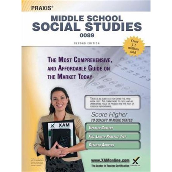 Praxis: Praxis Middle School Social Studies 0089 Teacher Certification Study Guide Test Prep (Paperback)