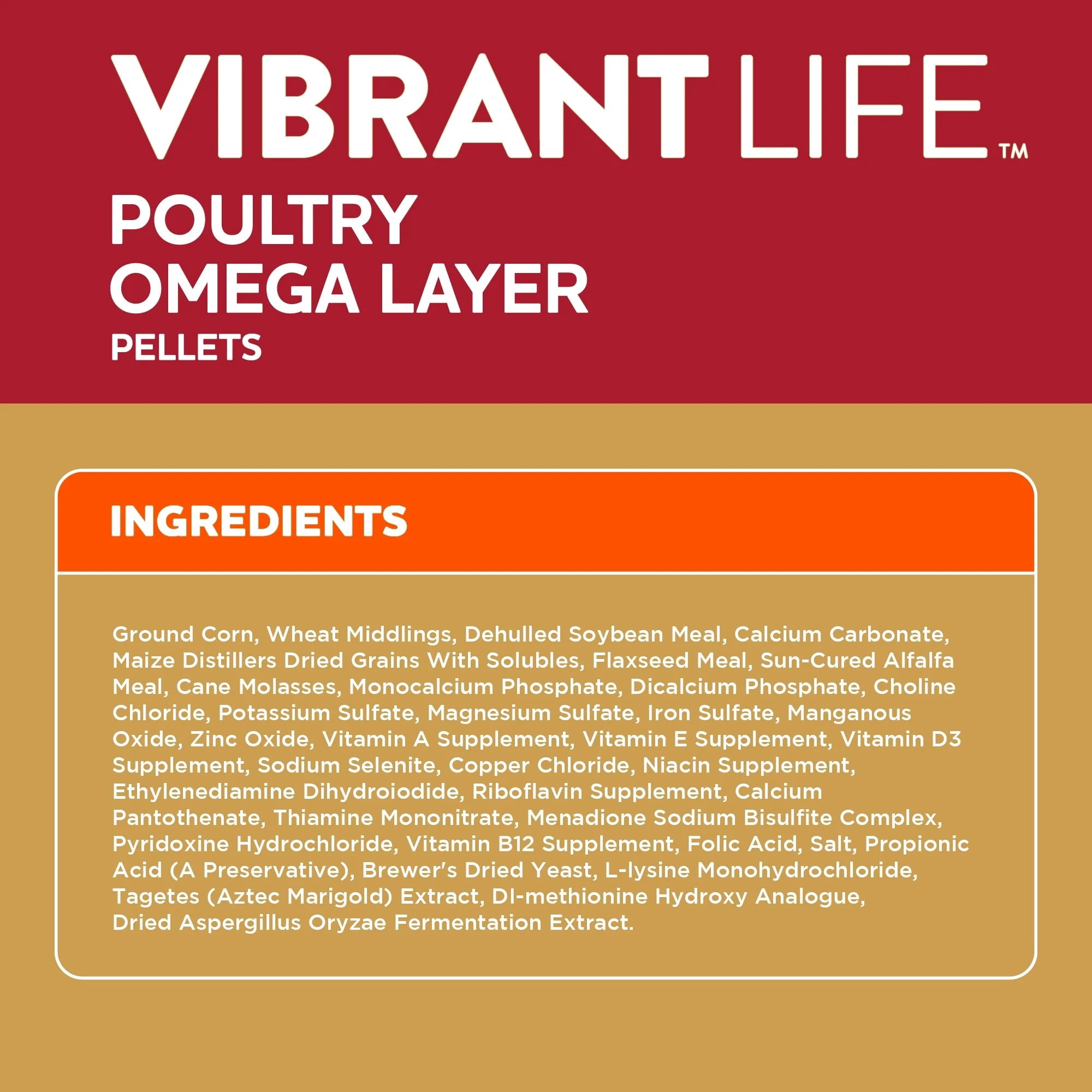 Vibrant Life Poultry Omega Layer Pellets, 40 lb Bag