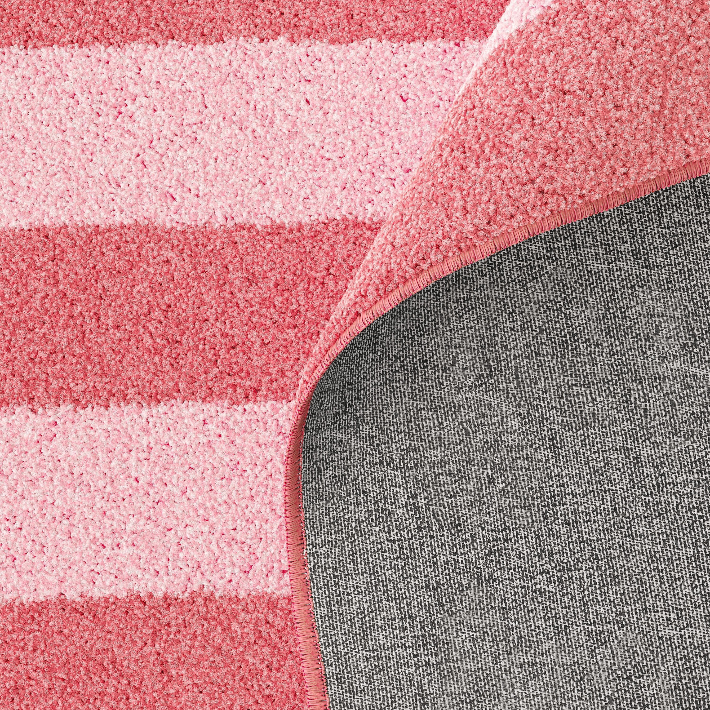 Mainstays Kids Tufted Pink Stripe Washable Area Rug, 8' x 10'