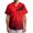 Red, variant on Men's Halloween Print Scrub Tops Short Sleeve V-Neck Chest Pocket Dark Shadow Halloween Graphic Medical Work Tunic Shirts for Male Care Nurses Red B L