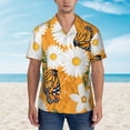 thumbnail image 4 of Bixox Men's Hawaiian Shirts Men's White Floral and Butterflies Print Short-Sleeve Shirt-X-Large, 4 of 8