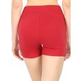 thumbnail image 2 of Womens & Plus Soft Cotton Stretch Wide Waist Band High Waist Active Short Hot Pant (DK Red, 3X), 2 of 3