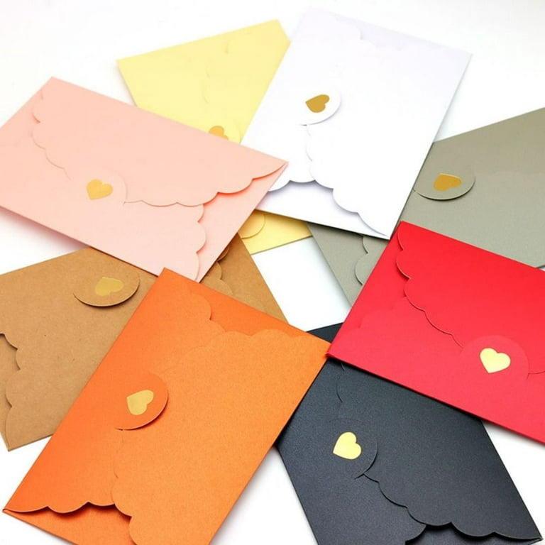 5pcs Vintage Envelopes Gilding Pearlescent Love Heart Blessing Cards Office  Supplies Kraft Paper Envelopes Invitation Card Envelope Thank You Letter  Packaging Envelope 10 