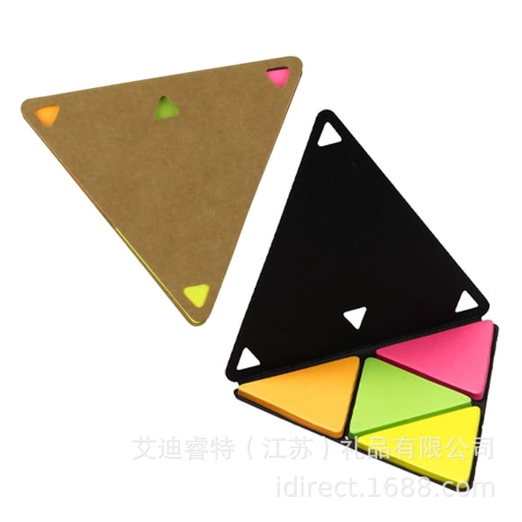 Miangastore 4 Sets Of Triangle Sticky Notepad: Pet Waterproof Memo Pads Students Stationery- Colorful Tearable Note Pads For Office School Study
