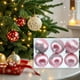 thumbnail image 1 of Juego de 6 bolas navideñas irrompibles | Bolas colgantes de plástico en azul, rosa y celeste | 3 estilos de pintura para decorar el árbol de Navidad y fiestas, 1 of 5