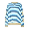 thumbnail image 4 of hotojiny Oversized Tshirt for Women Fashion Star Striped Long Sleeve Pullover Tops Casual Loose Workout Sweatshirt Streetwear, 4 of 7