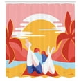 thumbnail image 3 of Ambesonne Beach Shower Curtain, Summer Cartoon Young Couple, 69"Wx84"L, Multicolor, 3 of 3