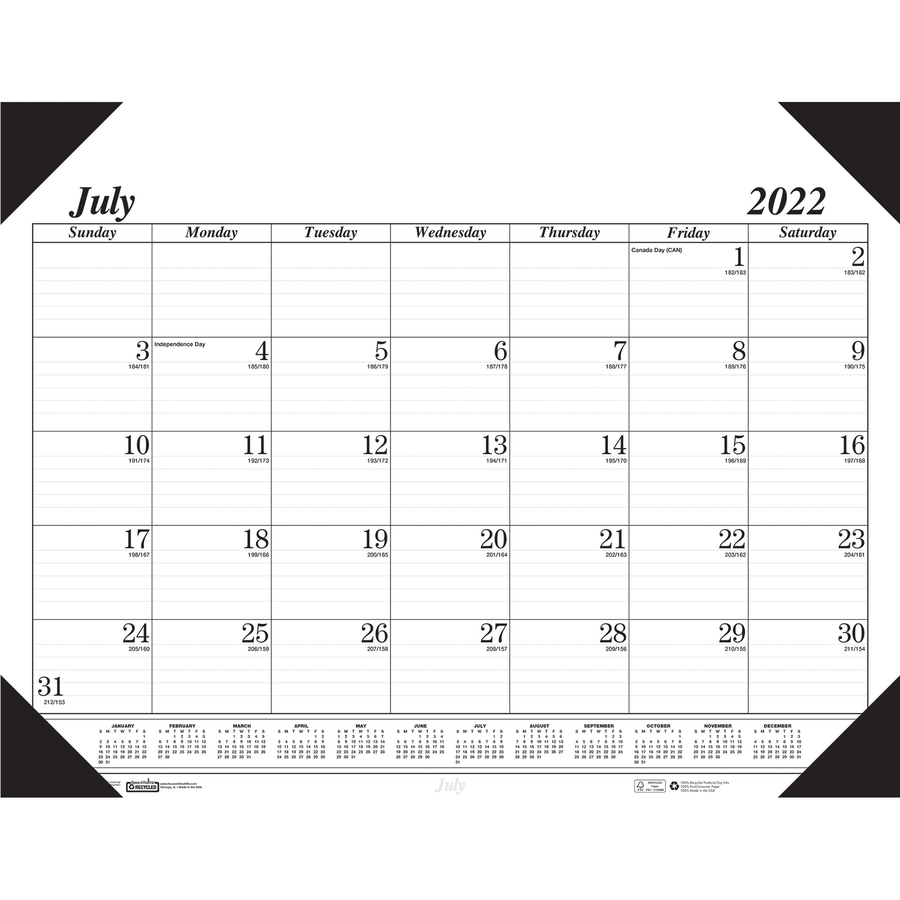 House of Doolittle Recycled Economy 14-Month Academic Desk Pad Calendar, 22 x 17, 2016-2017 - image 2 of 2