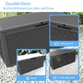 thumbnail image 7 of fazzn 100 Gallon Resin Deck Box Waterproof Outdoor Storage Box for Patio Furniture Pool Accessories Indoor Storage for Cushion Garden Tools (Black), 7 of 7