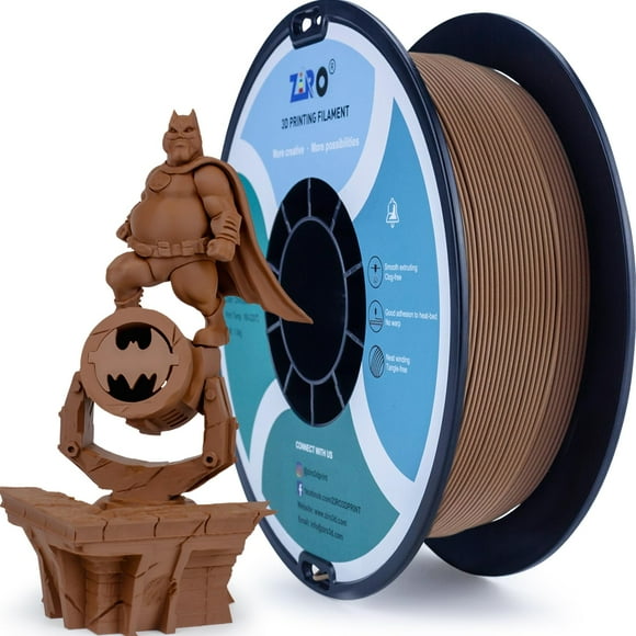 Filamento para impresora 3D ZIRO Matte PLA, 1,75 mm, chocolate, 1 kg