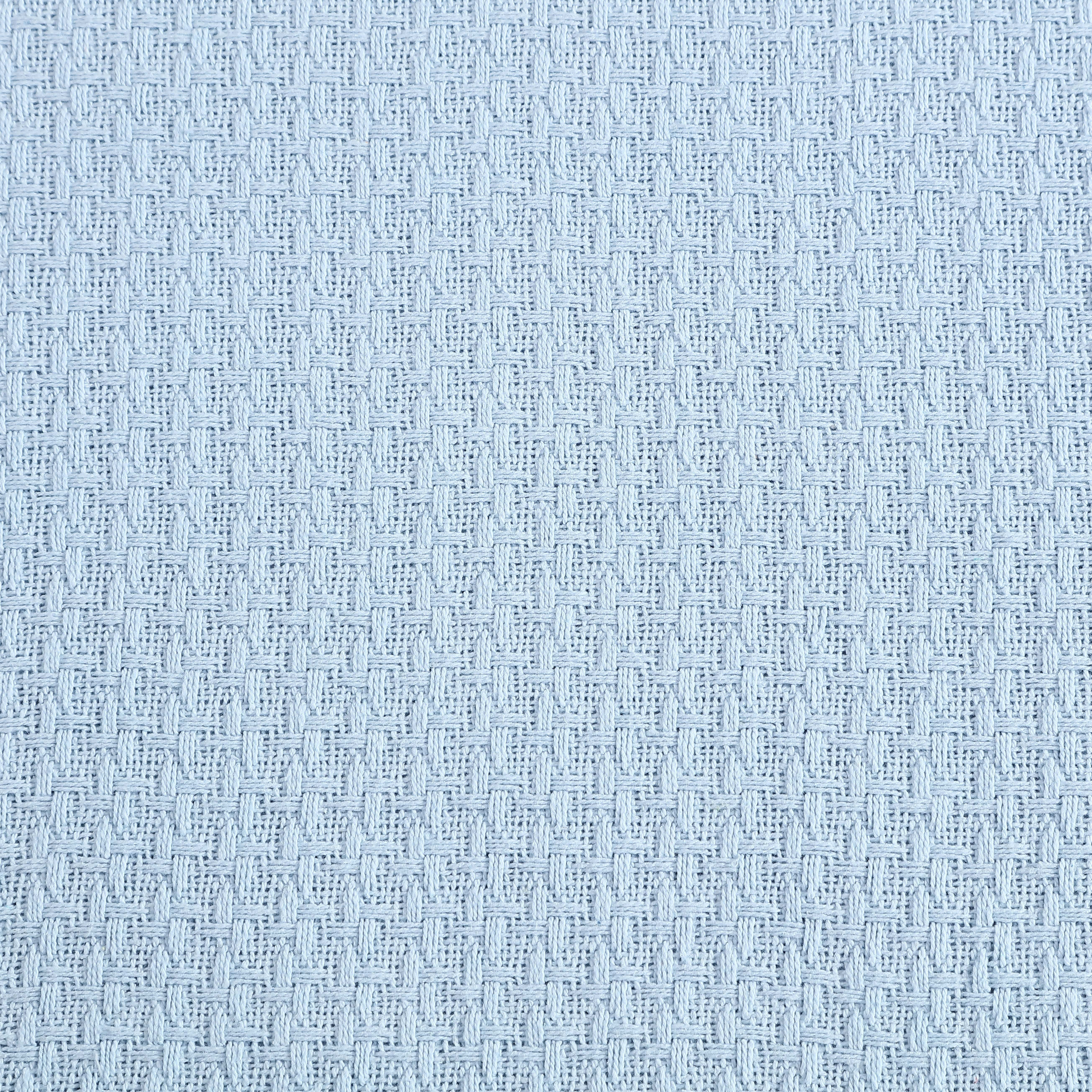 Beatrice Home Fashions, Grand Hotel Woven Cotton Blanket, Full/Queen, Pearl Blue