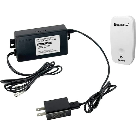 Durablow TR2002 Télécommande de Cheminée à Gaz avec Interrupteur à Bouton Marche/arrêt Sans Batterie, pour Vannes Millivolt, Modules d'Allumage Électronique, Ou Remplacement d'Interrupteur / Thermostat Existant