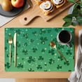 thumbnail image 2 of St. Patrick's Day Placemats Set of 8, Spring Lucky Shamrock Grass Gradient Placemats for Dining Table, Place Mats for Kitchen Tabletop, Waterproof Wipeable Dining Table Mats Set, 2 of 9