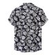 thumbnail image 3 of Camisas De Franela Para Hombre Camisa Casual Fashion de hombres Tops Floral Hawaii imprimió camiseta de manga corta de Top Guapo Camisa de Collar Button (Black, L), 3 of 5