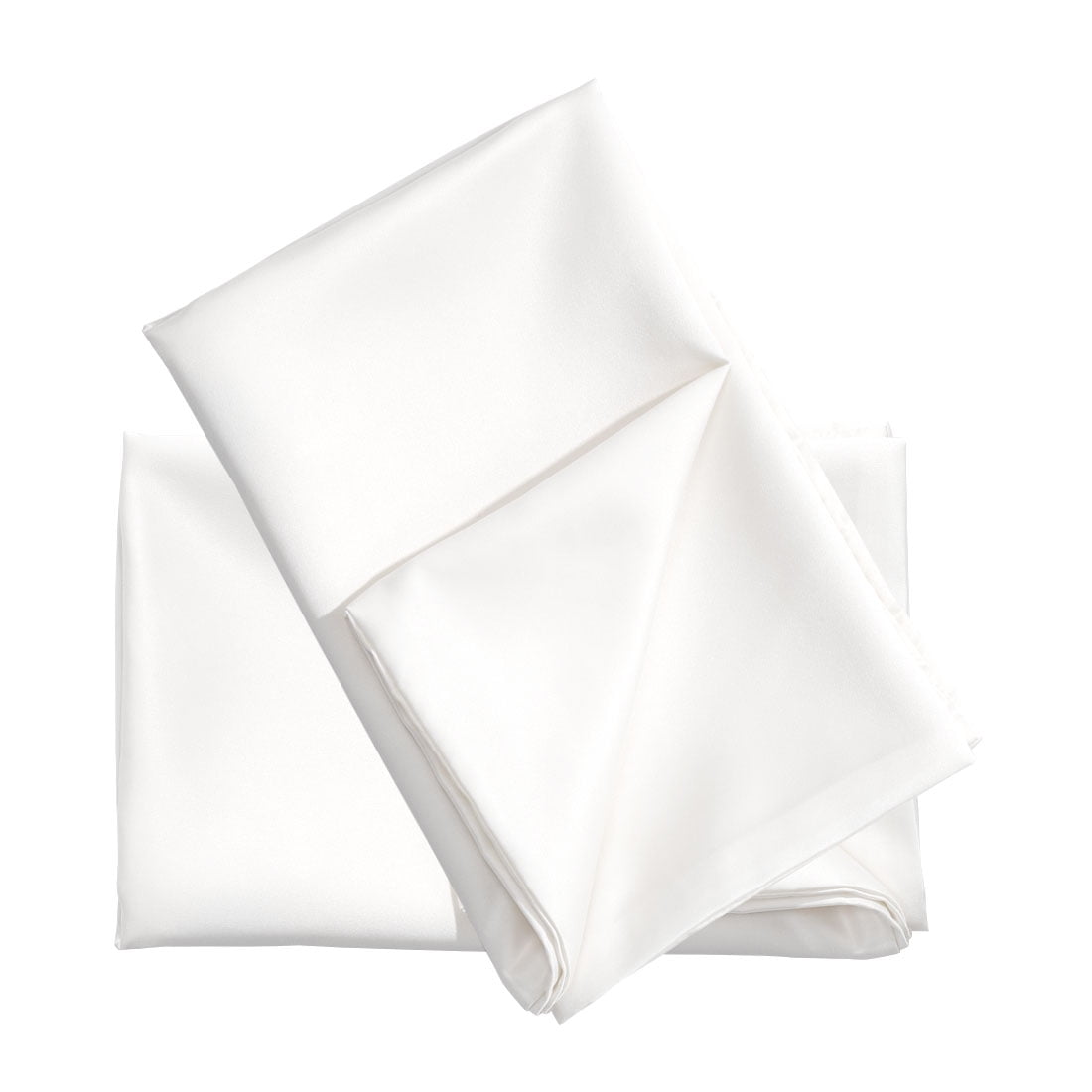 Unique Bargains Silky Satin Pillow Cases Covers Set of 2 White Standard