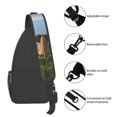 thumbnail image 4 of Sling Bag for Men, Elephant Dog Sitting Under The Rainbow Fanny Pack Crossbody Bags Shoulder Chest Bag, Small Gym Bag Anti Theft Crossbody Backpack Daypack for Travel Sports Running Hiking, 4 of 7