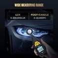 thumbnail image 4 of AUTOOL TE301 Digital Light Meter W/180° Rotatable Sensor 0-200,000 Lux Professional Lux Meter Handheld Photometer for Laboratory Streetlight Construction, 4 of 15