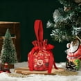 thumbnail image 5 of Luoshdecor Christmas Drawstring Gift Bags,7.9 in Vintage Holiday Candy Xmas Gift Bags,Linen HandBags for Xmas Presents Home Party, 5 of 6
