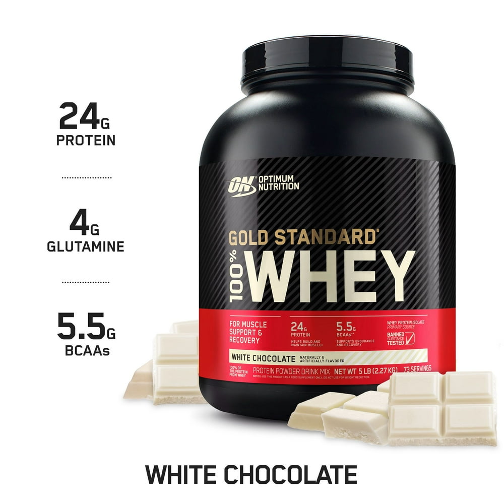 Optimum Nutrition Gold Standard 100 Whey Protein Powder, White