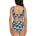 thumbnail image 3 of Kdxio Snow Penguin Print Women's 2 Piece High Waisted Wrap Spaghetti Strap Summer Swimsuit Bikini Set-Large, 3 of 7