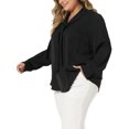 thumbnail image 4 of Agnes Orinda Women's Plus Size Tie V Neck Long Sleeve Wear-to-Work Chiffon Shirt 3X Black, 4 of 6