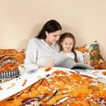 thumbnail image 4 of Homewish Harvest Pumpkin Full Size Comforter Sets, Autumn Maple Leaves Bedding Comforter Set, Black White Orange, Pumpkin Bat Reversible, 3 Pieces 1 Comforter and 2 Pillowcases, 4 of 6