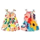 thumbnail image 1 of Vestido de verano para niñas pequeñas, vestido informal floral con tirantes, vestido de fiesta para niñas sin mangas, vestido de verano para la playa, 130cm, 1 of 5