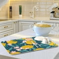 thumbnail image 2 of GZHJMY Lemon Flower Blue Dish Drying Mat Countertop Protector Kitchen Decor 18" × 24", 2 of 6