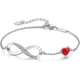 thumbnail image 1 of Pulsera con dijes de símbolo de corazón infinito para mujer, plata de ley 925, joyería ajustable para el día de la madre, regalo de cumpleaños, día de San Valentín, regalos para mu, 1 of 4