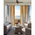 thumbnail image 4 of Orange Gray Blackout Curtains, Light Blocking Print Window Curtains, Retro Country Abstract Ombre Aesthetic Thermal Insulated Window Drapes for Living Room Kitchen Cafe 2 Panels, 84"W x 63"L, 4 of 9