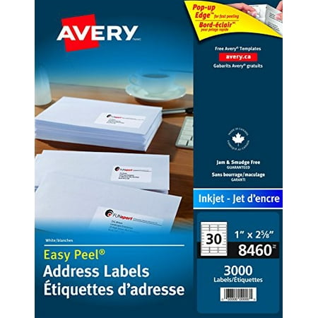 Avery Address Labels with Easy Peel for Inkjet Printers, 1