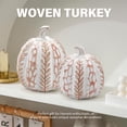 thumbnail image 5 of Ayieyill 2pcs Resin Pumpkin Figurines with Leaf Pattern Fall Decor Autumn Decor Thanksgiving Decorations for Home, 5 of 7