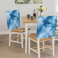 thumbnail image 5 of Marble Texture Chair Back Covers Set of 8, Blue Gold Crack Abstract Gradient Art Stretch Dining Chair Back Slipcovers Removable Seat Cover for Kitchen Restaurant Hotel Cafe, 5 of 9