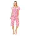 thumbnail image 2 of 5202C Womens Capri Set Sleepwear Pajamas Woman Sleep Nightshirt Pink M, 2 of 5