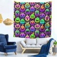 thumbnail image 2 of Halloween Tapestry Wall Hanging, colorful halloween pumpkins Tapestry for Bedroom Aesthetic, Cute Tapestry Wall Decor, Halloween Decoration for Bedroom, Living Room, Indoor 59x59in, 2 of 7