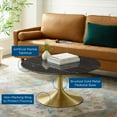thumbnail image 5 of Lippa 36" Artificial Marble Coffee Table Gold Black, 5 of 7